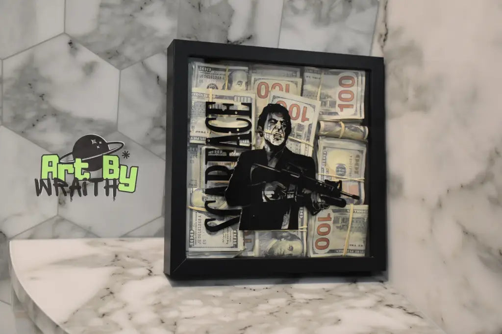 3D Scarface Aged Money - Wall Art Shadow Box