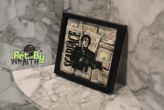 3D Scarface Aged Money - Wall Art Shadow Box