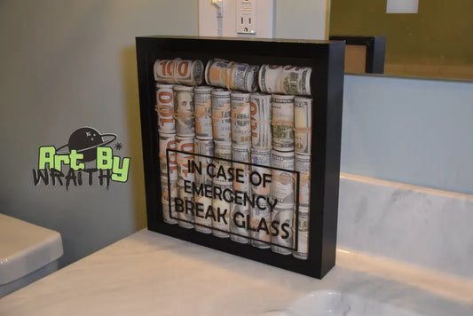 Blacked Out Rolled Up Cash - Wall Art Shadow Box