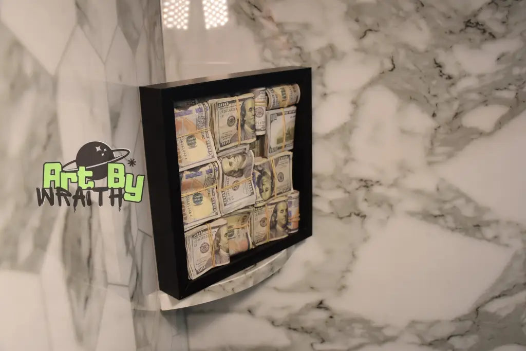 Cash & Rubber Bands - Wall Art Shadow Box