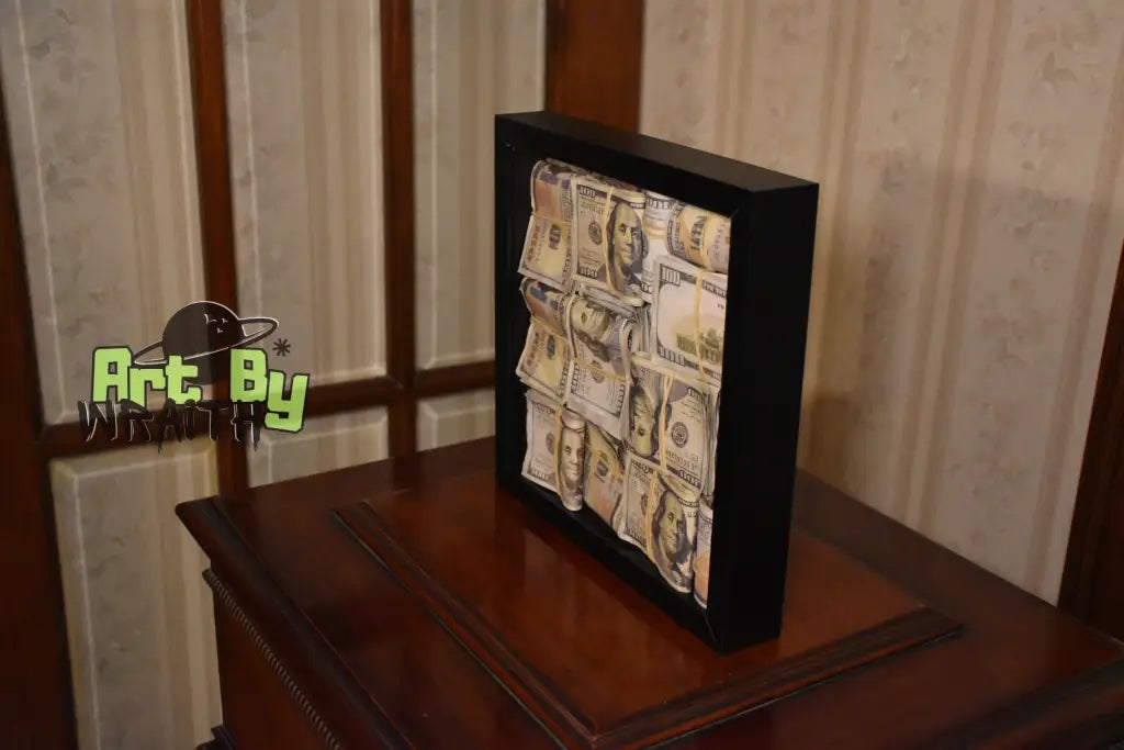 Cash & Rubber Bands - Wall Art Shadow Box