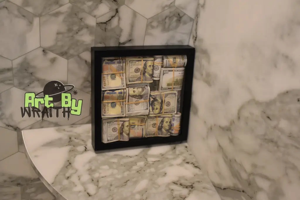 Cash & Rubber Bands - Wall Art Shadow Box