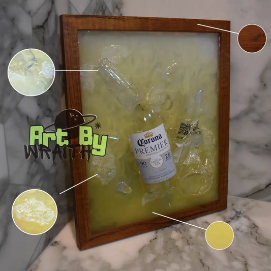 Corona Crush – Epoxy 3D Art Broken Corona Bottles