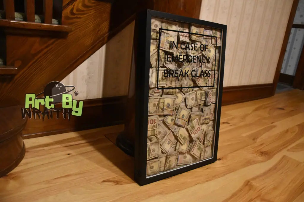 Huge Cash Stuffed Canvas - Wall Art Shadow Box