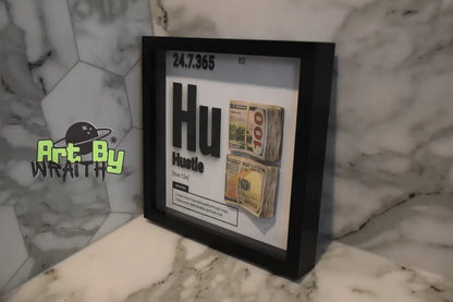 Hustle Aged Money - Wall Art Shadow Box Black Canvas