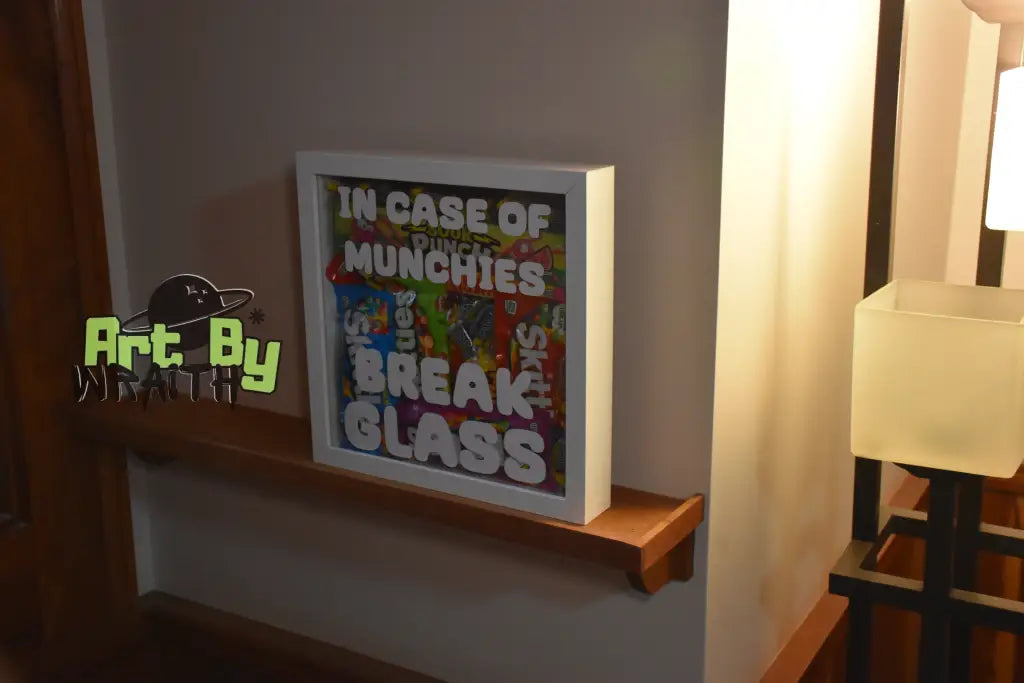 In Case Of Munchies Break Glass - Wall Shadow Box