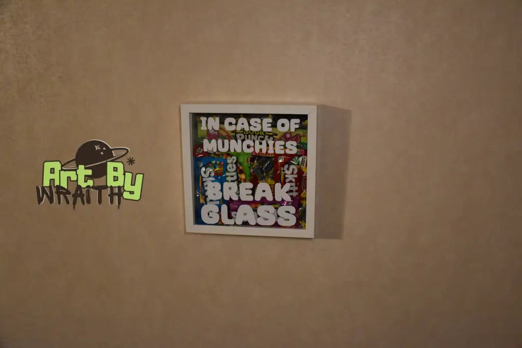 In Case Of Munchies Break Glass - Wall Shadow Box