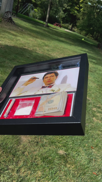 Scarface Smoking Cigar - Wall Art Shadow Box