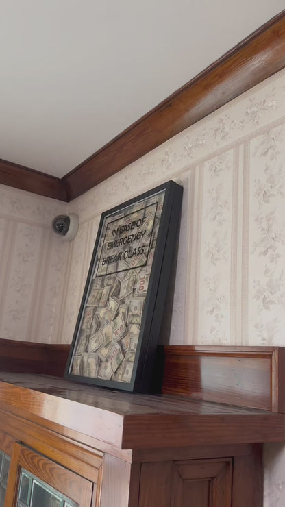 Huge Cash Stuffed Canvas - Wall Art Shadow Box