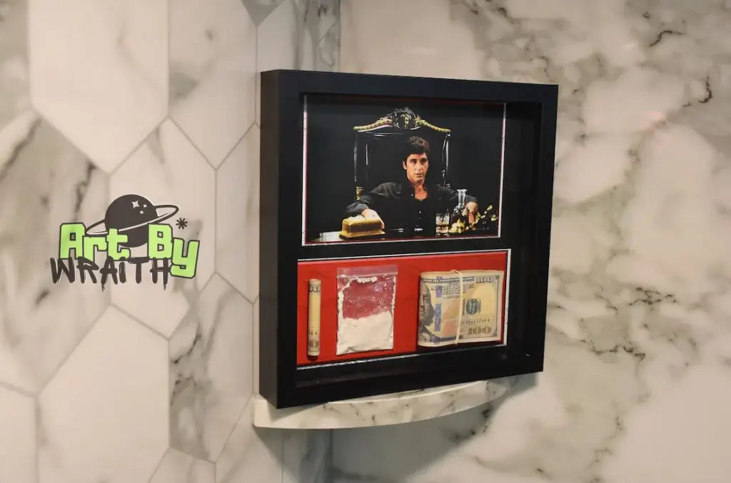 Scarface Aged Money - Wall Art Shadow Box