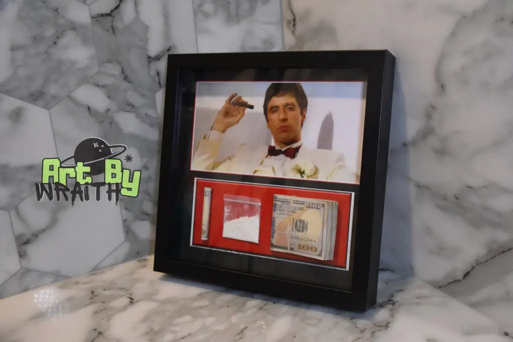 Scarface Smoking Cigar - Wall Art Shadow Box