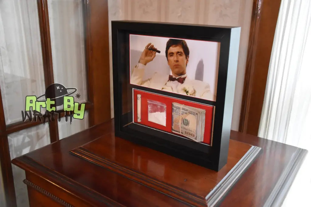 Scarface Smoking Cigar - Wall Art Shadow Box