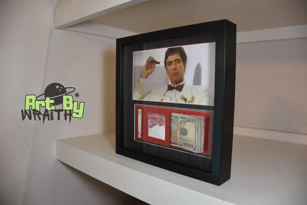 Scarface Smoking Cigar - Wall Art Shadow Box