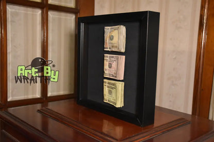 Triple Cash Stack - Wall Art Shadow Box