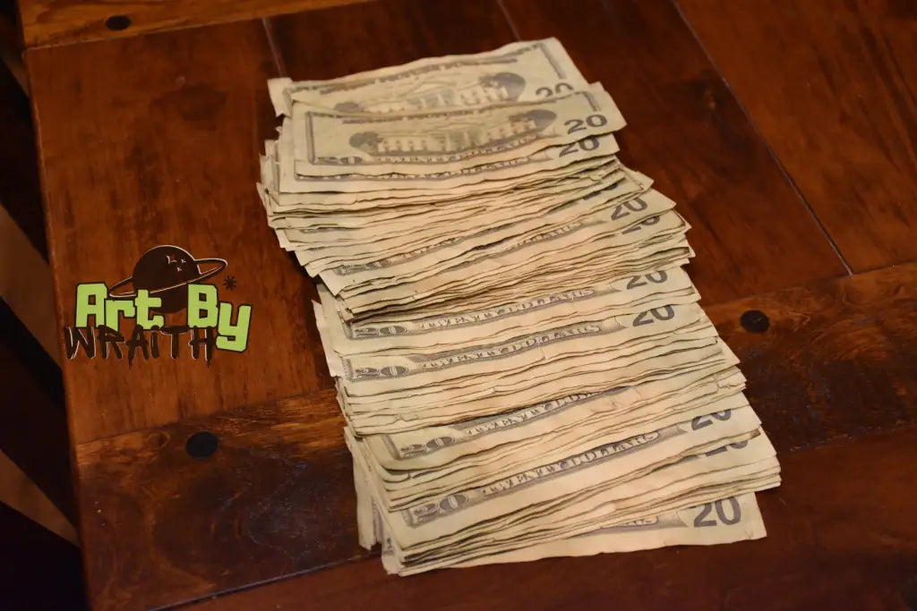 Ultra Realistic Movie Prop Money - 20 Dollar Bills 2 Bands