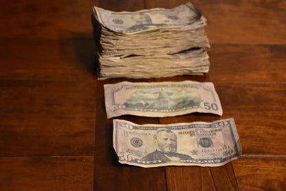 Ultra Realistic Movie Prop Money - 50 Dollar Bills 2 Bands