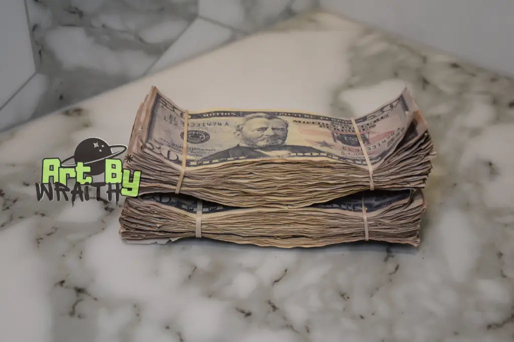 Ultra Realistic Movie Prop Money - 50 Dollar Bills 2 Bands